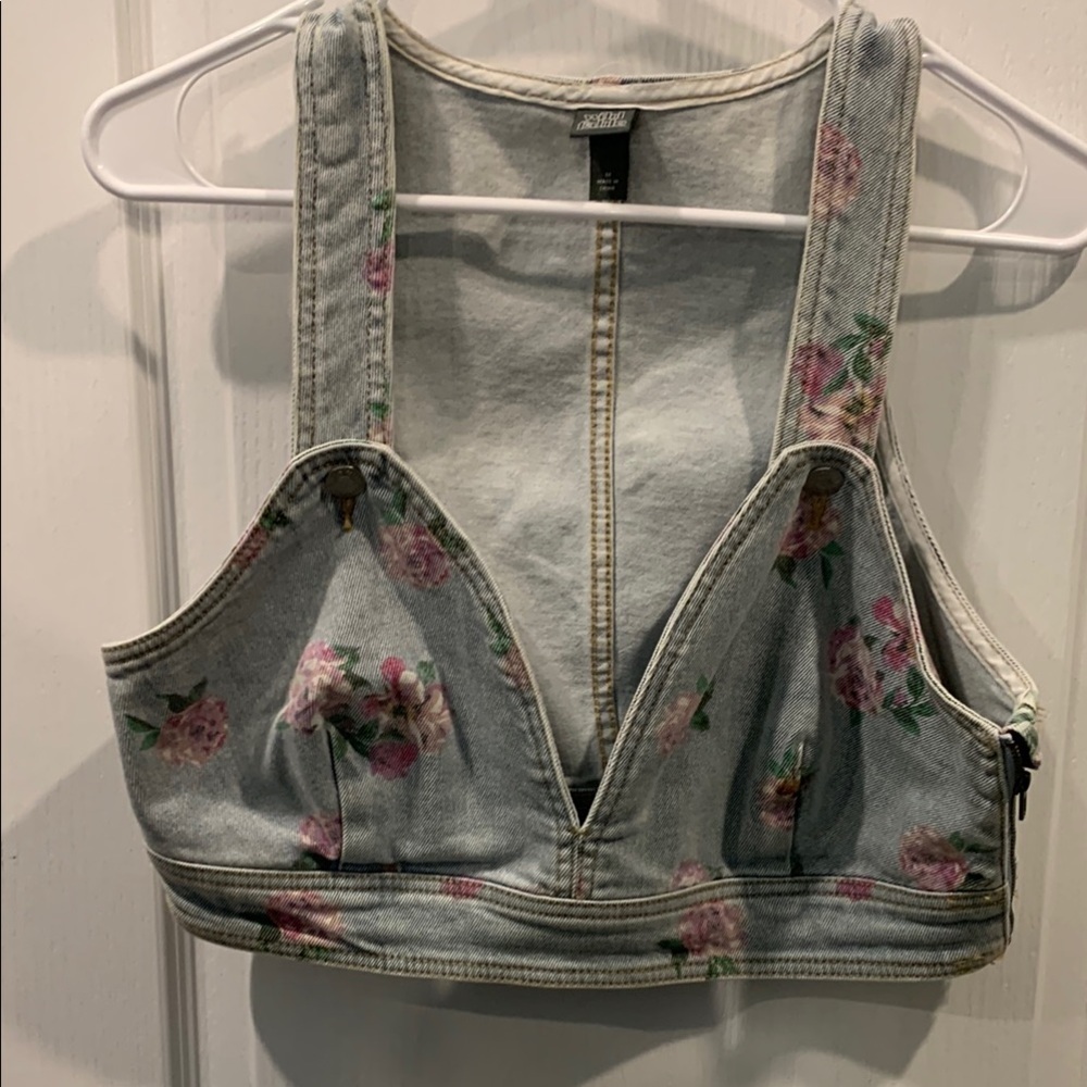 Floral Denim Crop Top